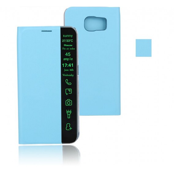 Blau Flip Tasche mit Nachrichten Fenster Galaxy S6