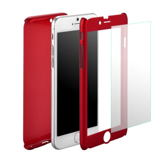 Rot iPhone 360° Full Cover iphone 6 6S mit Panzerglas