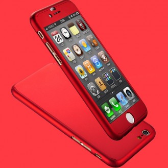 Rot iPhone 360° Full Cover iphone 6 Plus 6S Plus Panzerglas