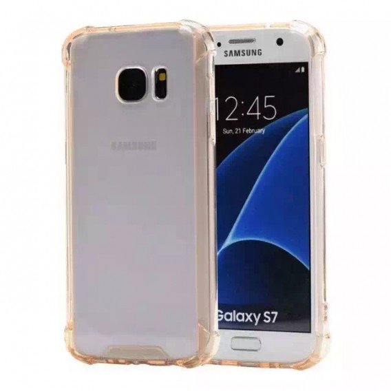Clear shock proof Cover Galaxy S7 Gold