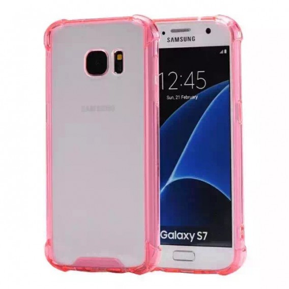 Clear shock proof Cover Galaxy S7 Pink