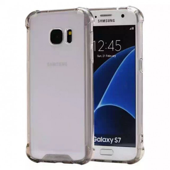 Clear shock proof Cover Galaxy S7 Edge Schwarz