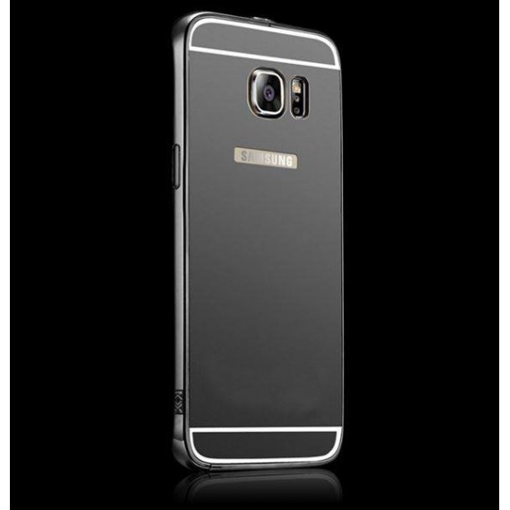 Galaxy S6 Edge Schwarz LUXUS Aluminium Spiegel Bumper