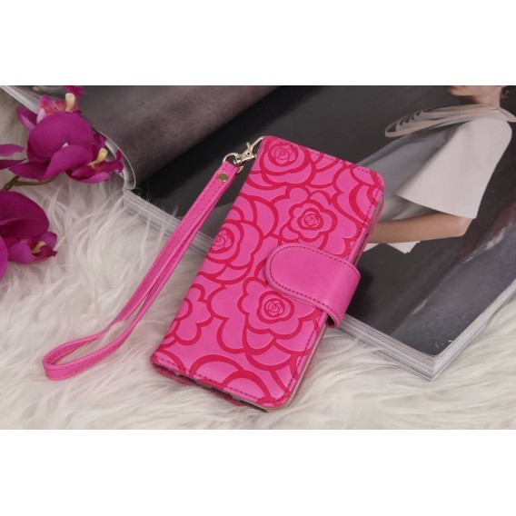 Book Wallet Flip Leder Tasche Hülle mit Kartenfach Rosa