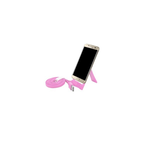 Datenkabel Micro USB mit Standfunktion Pink