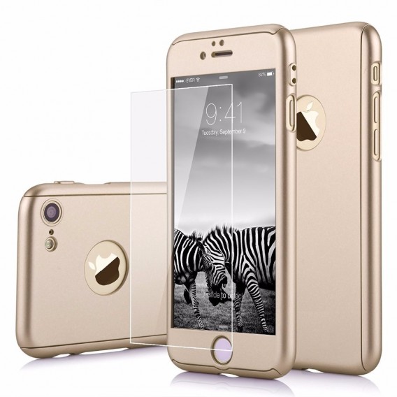 Gold 360° Full Cover Case iPhone 7 und Panzerglas