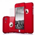 Rot 360° Full Cover Case iPhone 7 Plus + Panzerglas