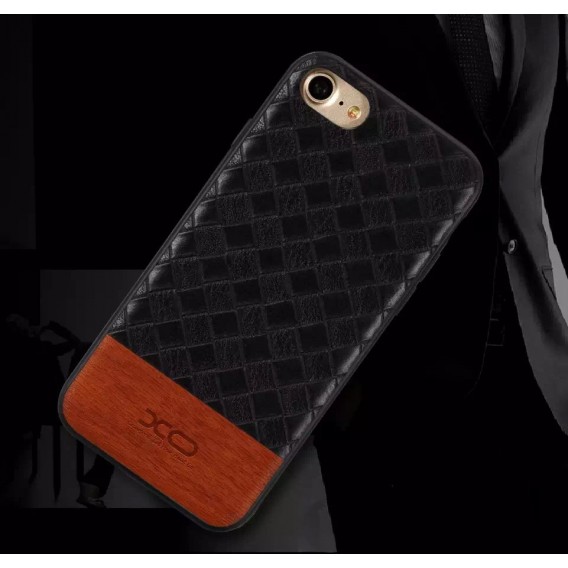 Elegantes Leder Hülle Case für Apple iPhone 7 Schwarz