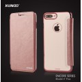 Elegantes Leder Book Hülle iPhone 7 Plus Rosa