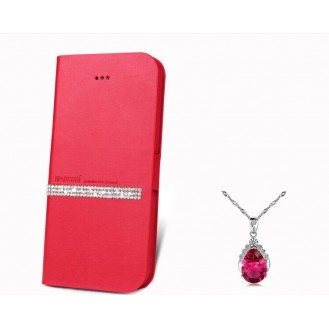 Bling Princess Book Hülle iPhone 7 Rot
