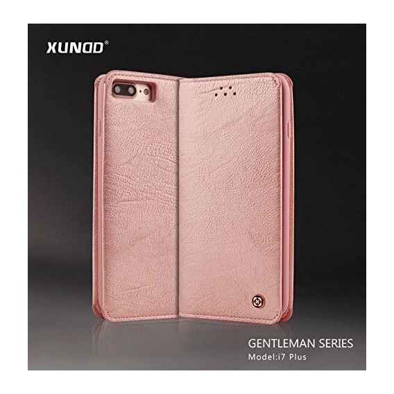 XUNDD Leder Book Hülle iPhone 7 Plus Rosa Gold