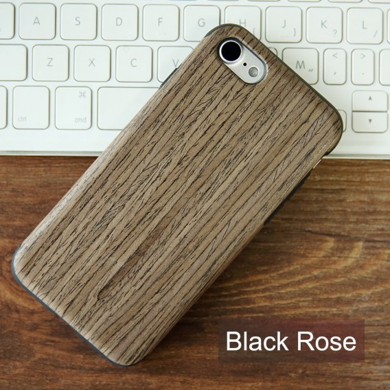 ROCK Holz Cover Hülle für iPhone 7 Black Rose