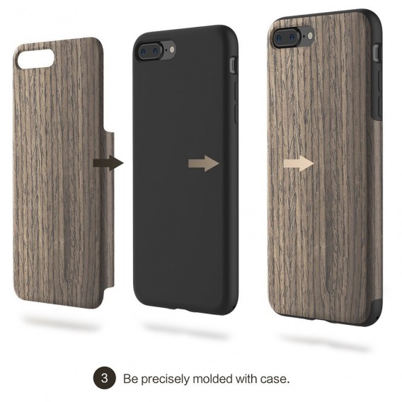 ROCK Holz Cover Hülle für iPhone 7 Plus Black Rose
