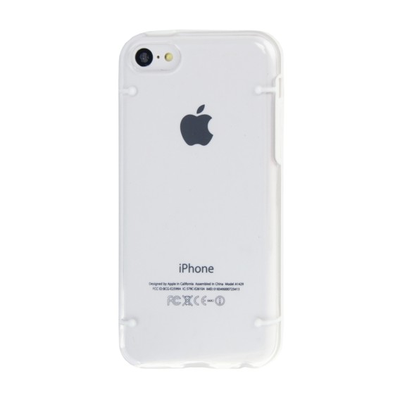 Transparent Bumper Hülle Hard Case Weiss iPhone 5C