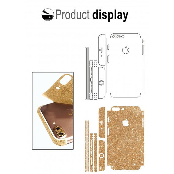 iphone 7 Plus Gold Bling Aufkleber Schutz-Folie Sticker Skin