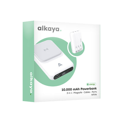 Alkaya. 3-in-1 MagSafe Powerbank „Thor“ – 10.000 mAh, 65W, Wireless, LED Anzeige - Phonebazaar
