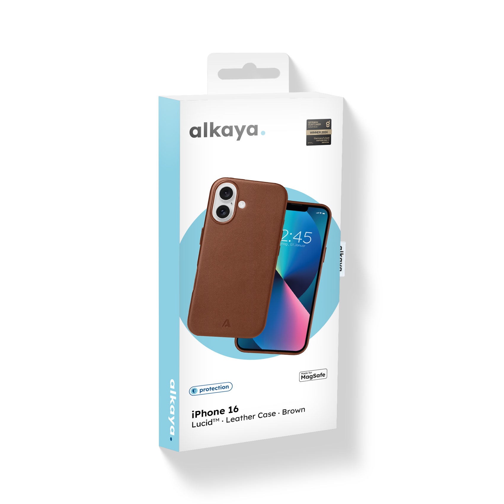 alkaya. | LUCID™ Leder Case kompatibel mit MagSafe, Braun iPhone 16