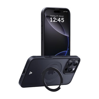 alkaya. | LUCID™ 360 FlexStand Case kompatibel mit MagSafe, Schwarz iPhone 16 Pro