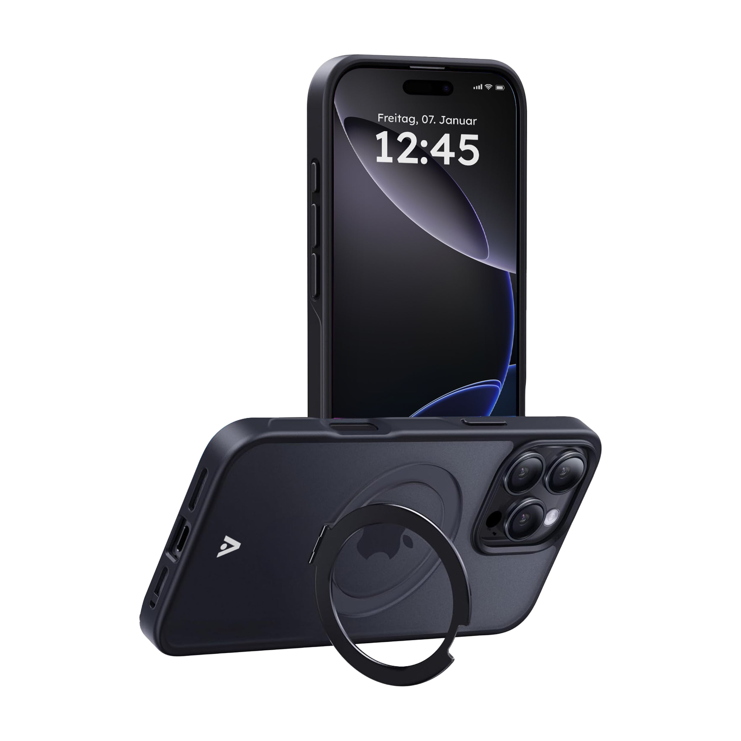 iPhone 15 Pro Max Alkaya LUCID 360 FlexStand Handyhülle – 360° Drehbarer Ständer - Phonebazaar