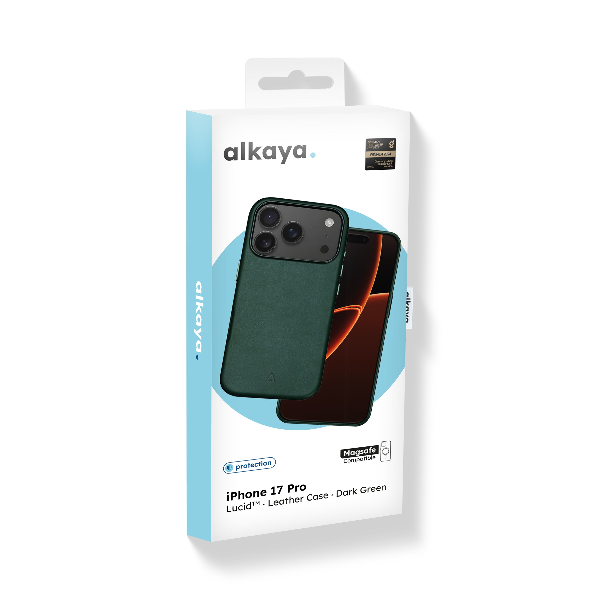 alkaya. | LUCID™ PU-Leder Case kompatibel mit MagSafe, Dunkelgrün iPhone 17 Pro