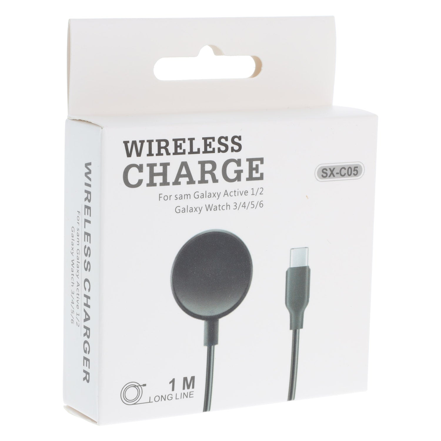 PT Line Induktives Ladekabel für Samsung Galaxy Watch – 1 m, Schwarz