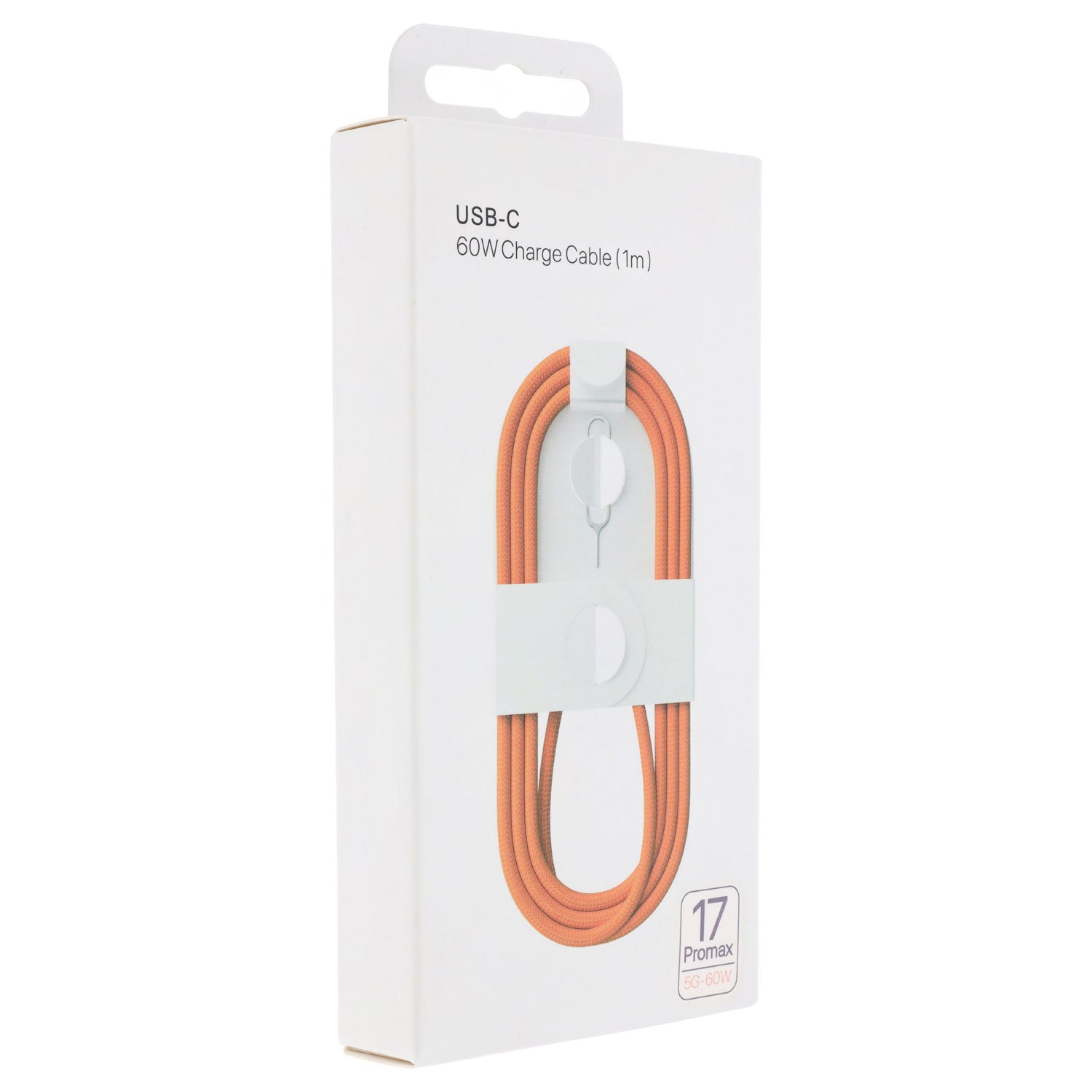 USB-C zu USB-C Daten- & Ladekabel 60W, geflochten, 1 m – Orange