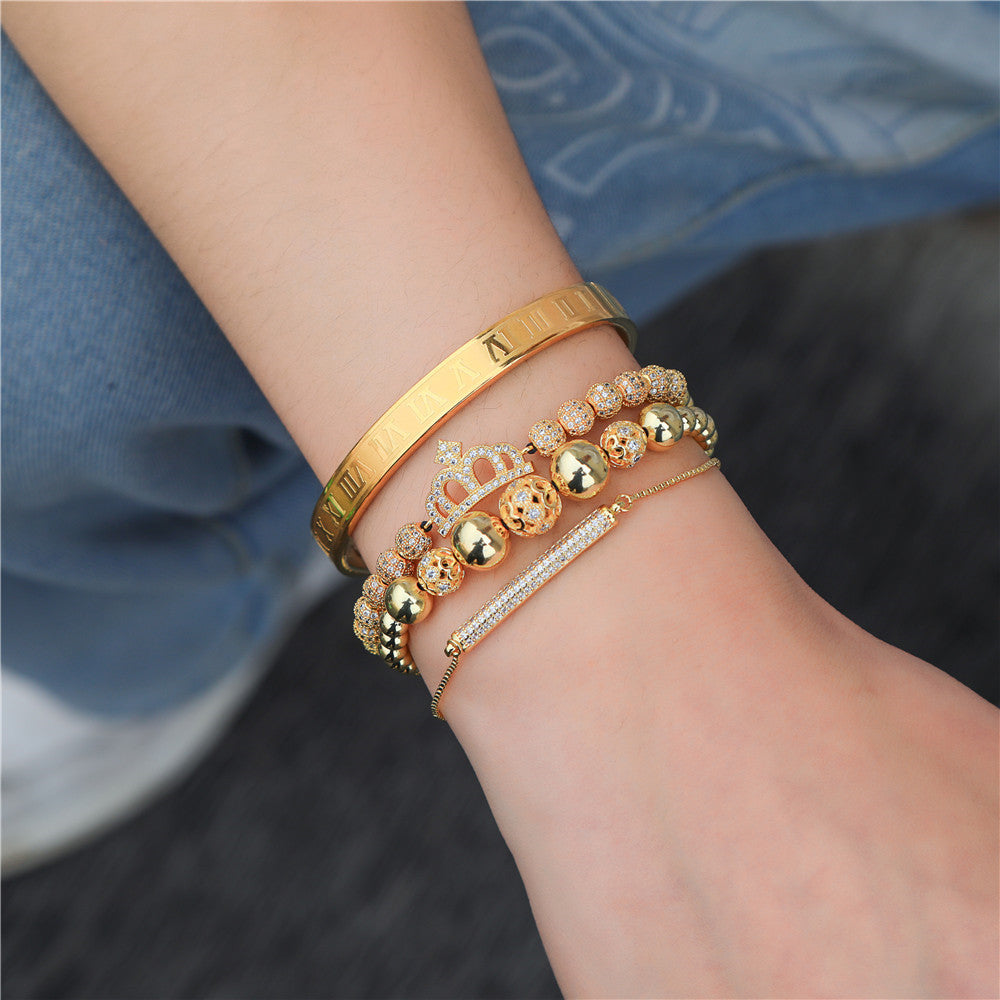 Royal King Gold Armband RK-A-SG-23 Bracelet Luxus Armband Bracelet  Schweizer Quarzwerk -ROYAL KING Damenschmuck- Kostenloser Versand Herrenschmuck