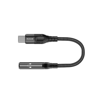 Rixus USB-C, 3,5mm Audio Adapter (10cm) – Schwarz