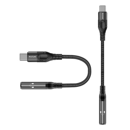 Rixus USB-C, 3,5mm Audio Adapter (10cm) – Schwarz