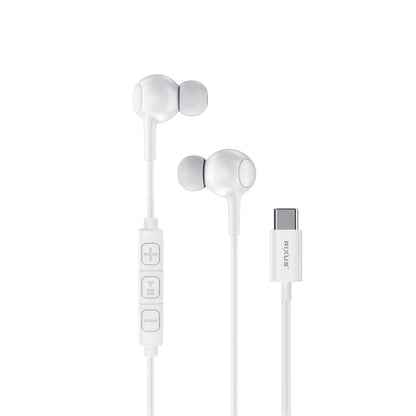 Rixus RXHD56CW, USB-C Kabelgebundener Kopfhörer mit Mikrofon Weiss