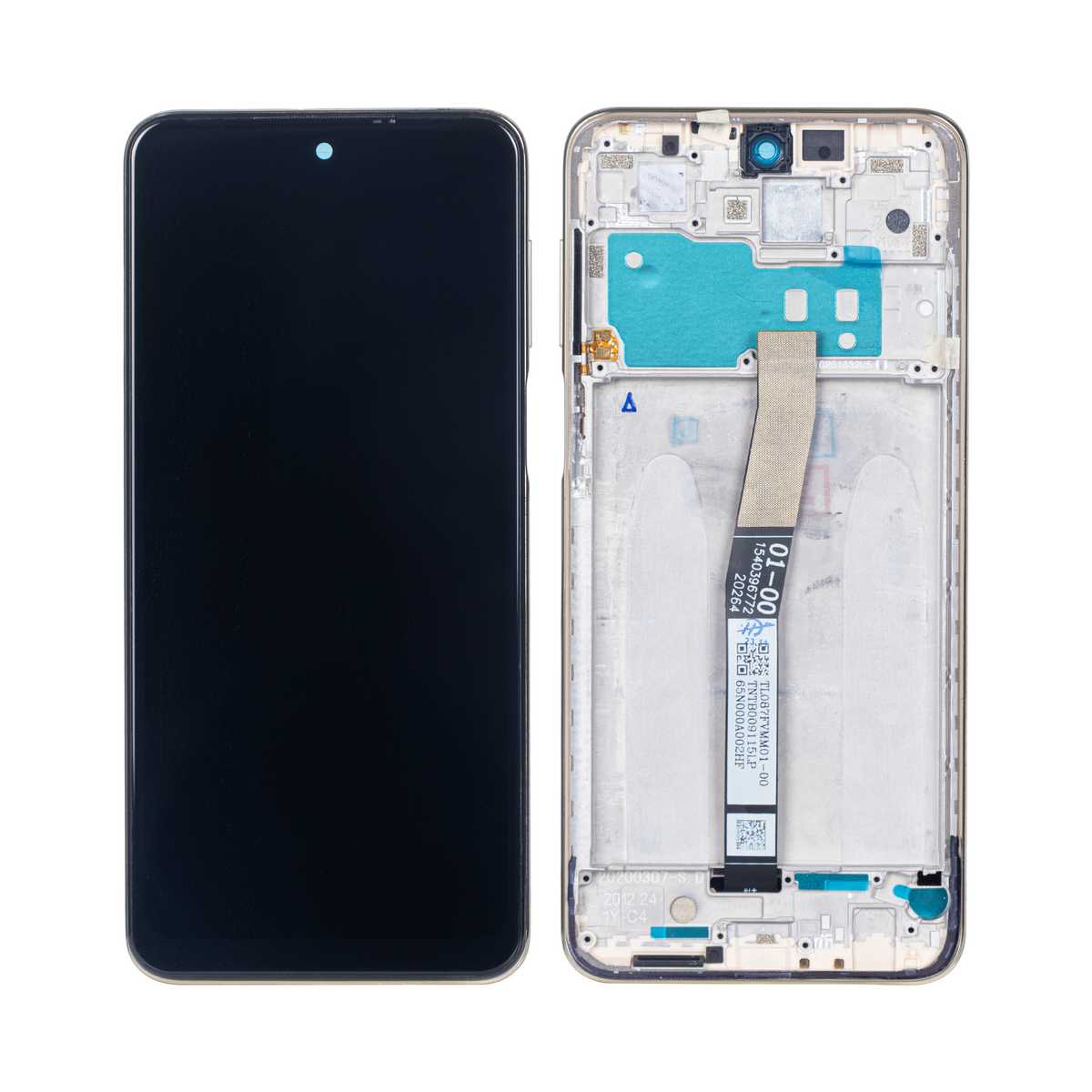 Xiaomi Redmi Note 10 Lite Display und Digitizer mit Rahmen Champagnergold OEM