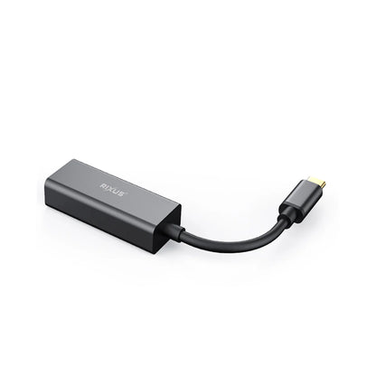 Rixus USB-C zu RJ45 Gigabit Ethernet Adapter – Grau - Phonebazaar