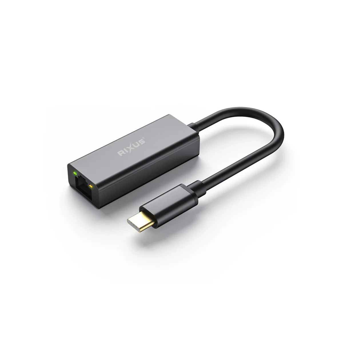 Rixus USB-C zu RJ45 Gigabit Ethernet Adapter – Grau - Phonebazaar