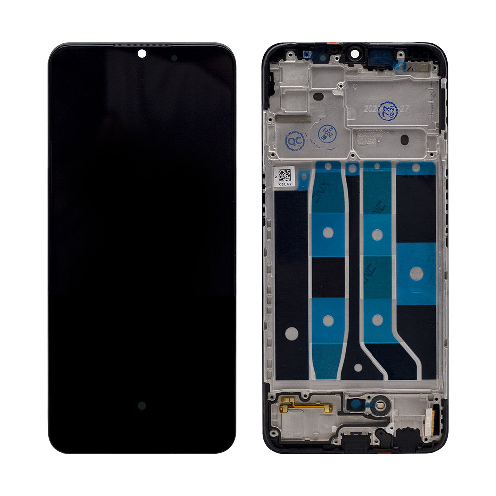 Oppo F17 Display und Digitizer mit Rahmen, Kosmisches Schwarz (OEM)