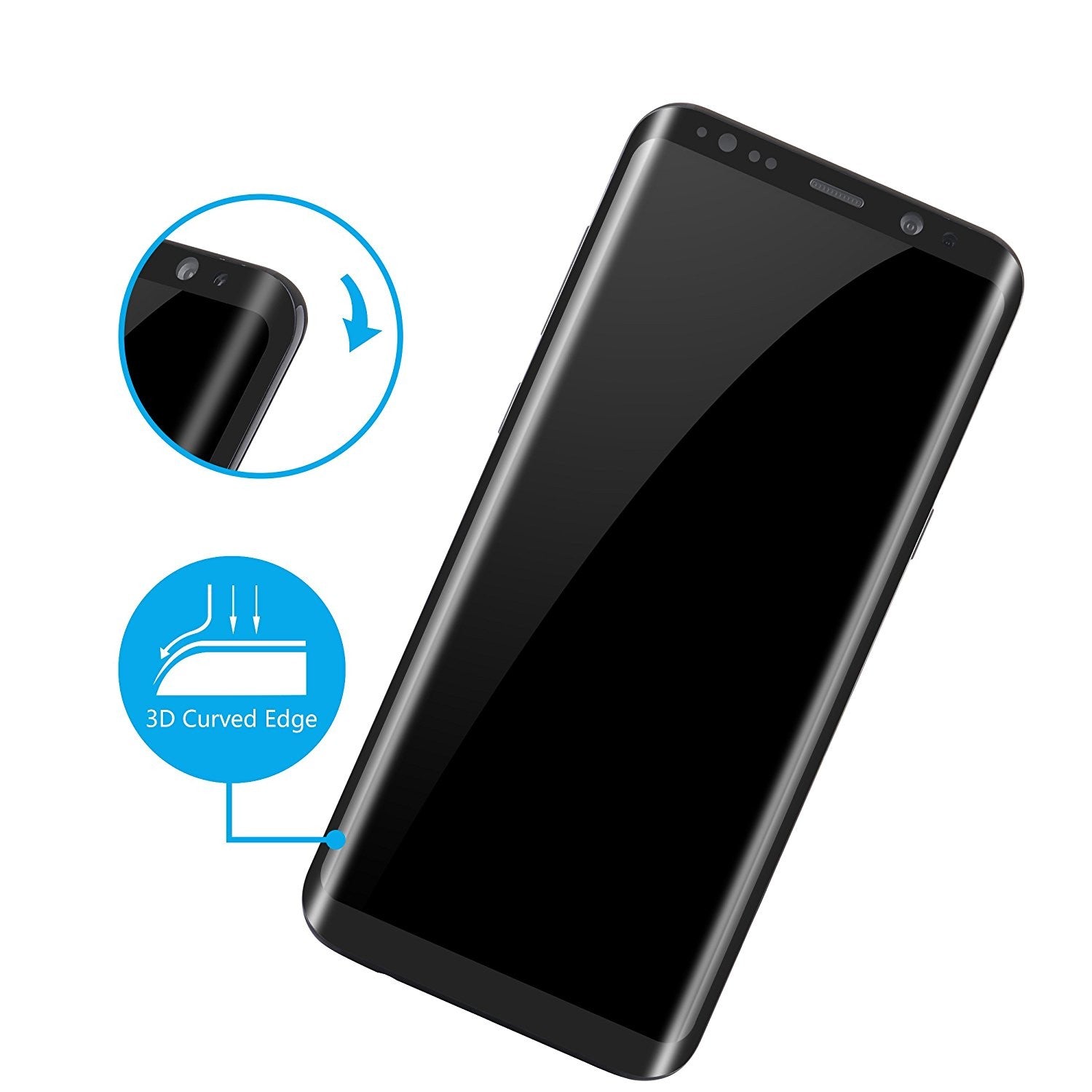 Samsung S8 Plus Panzerglas Curved Schwarz