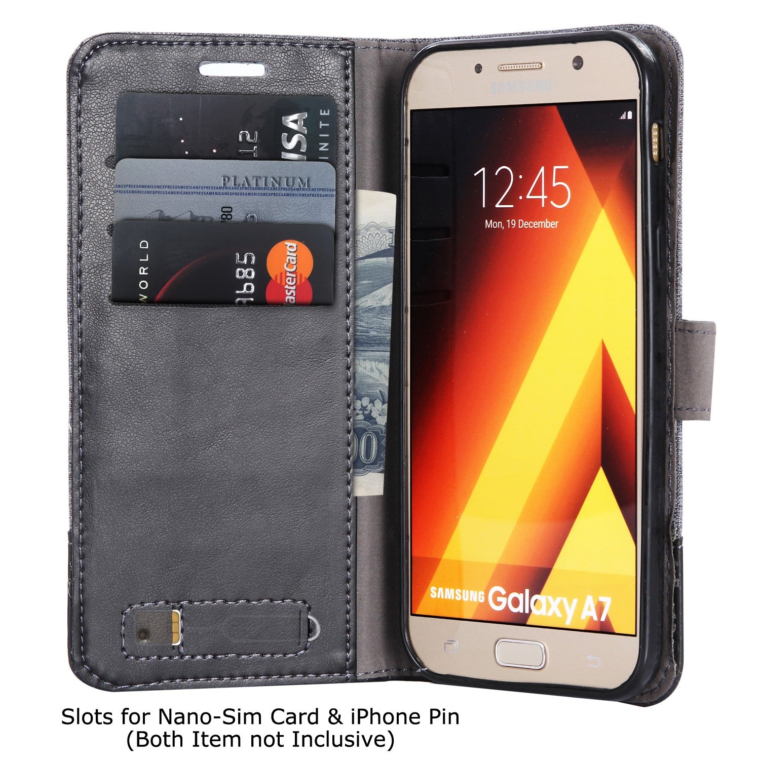 Book Wallet Leder Tasche Galaxy A5 2017 A520F