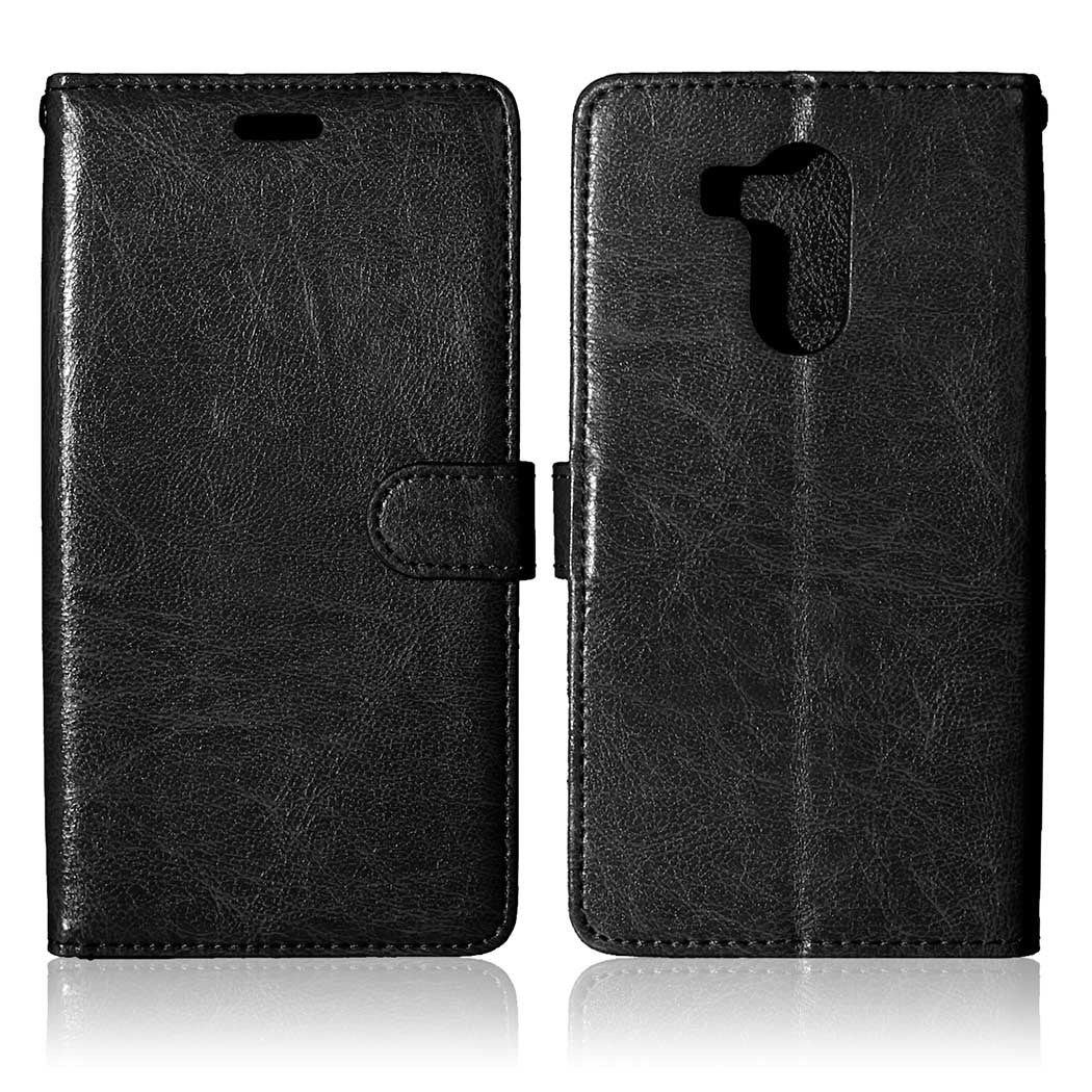 Schwarz Book Leder Tasche Huawei Mate 8