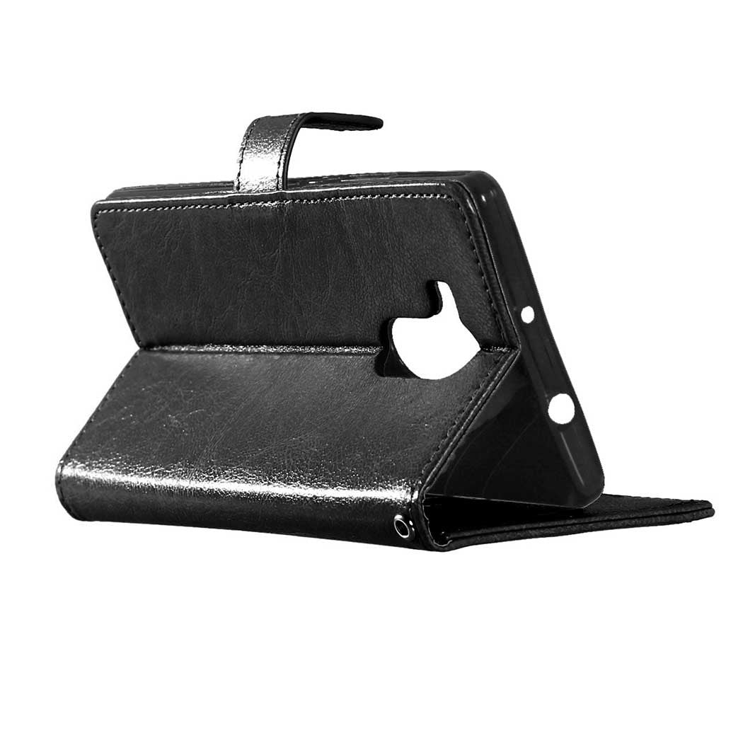 Schwarz Book Leder Tasche Huawei Mate 8