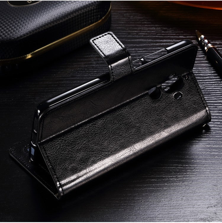 Schwarz Book Leder Tasche Huawei Mate 9