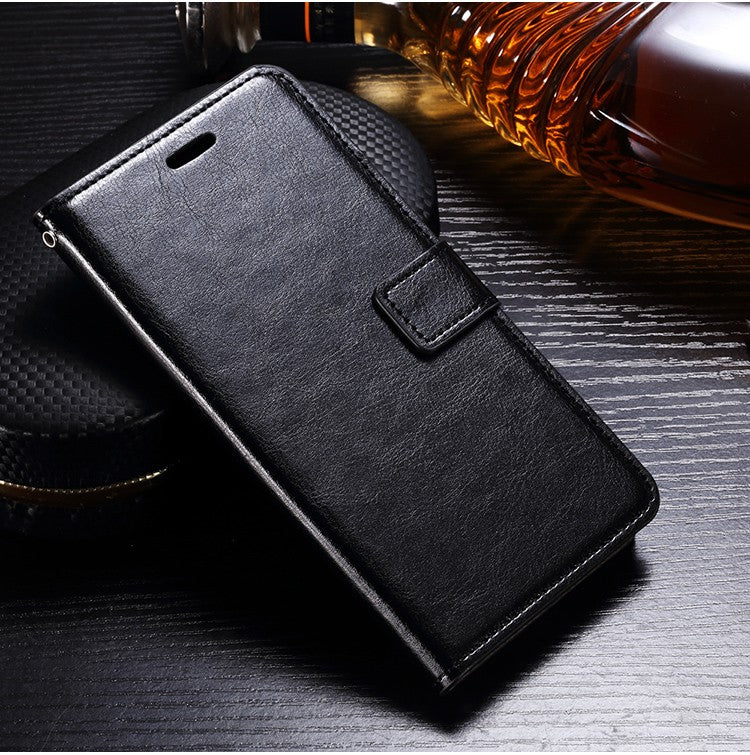 Schwarz Book Leder Tasche Huawei Mate 9