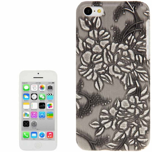 Grau Blumen Hülle Hard Case iPhone 5C