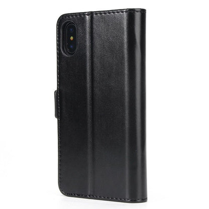 iPhone X Schwarz Book Leder Tasche
