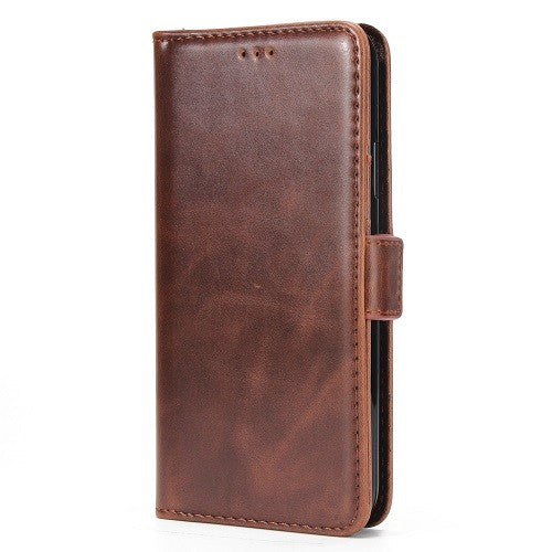 iPhone X Braun Book Leder Tasche