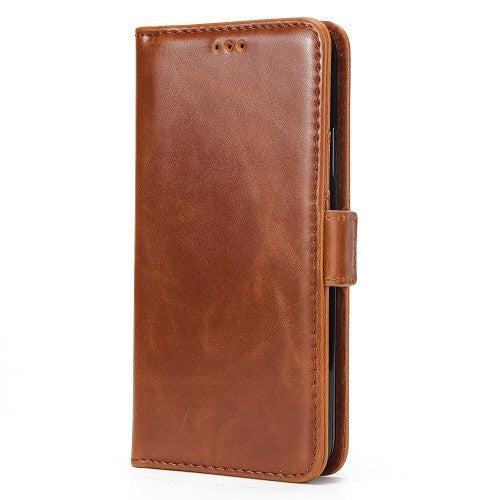 iPhone X Hell Braun Book Leder Tasche