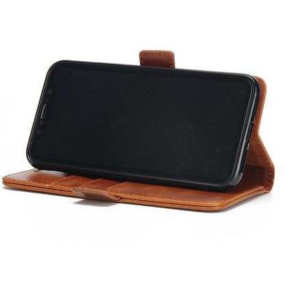 iPhone X Hell Braun Book Leder Tasche