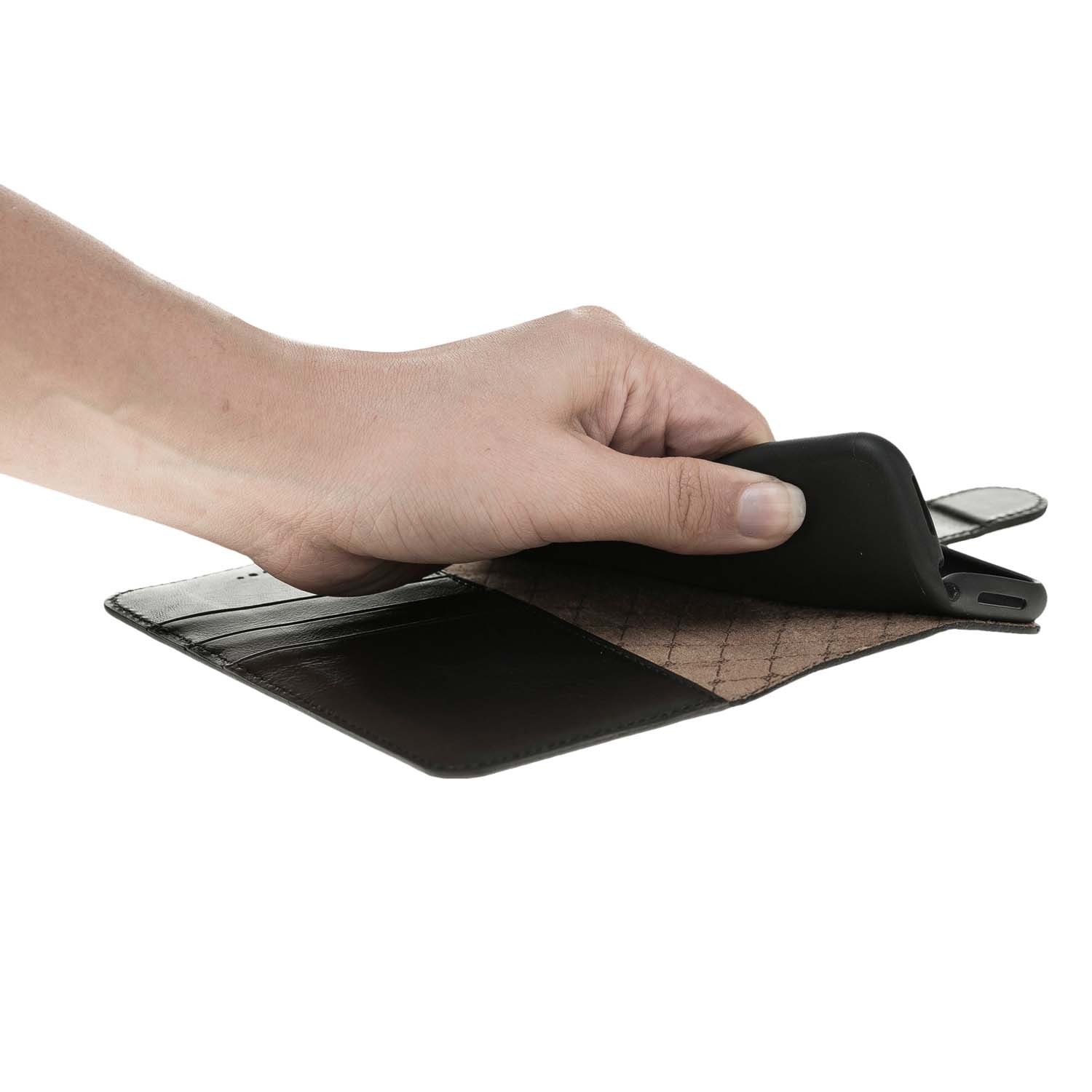 Bouletta Echt Leder iPhone X Book Wallet Schwarz