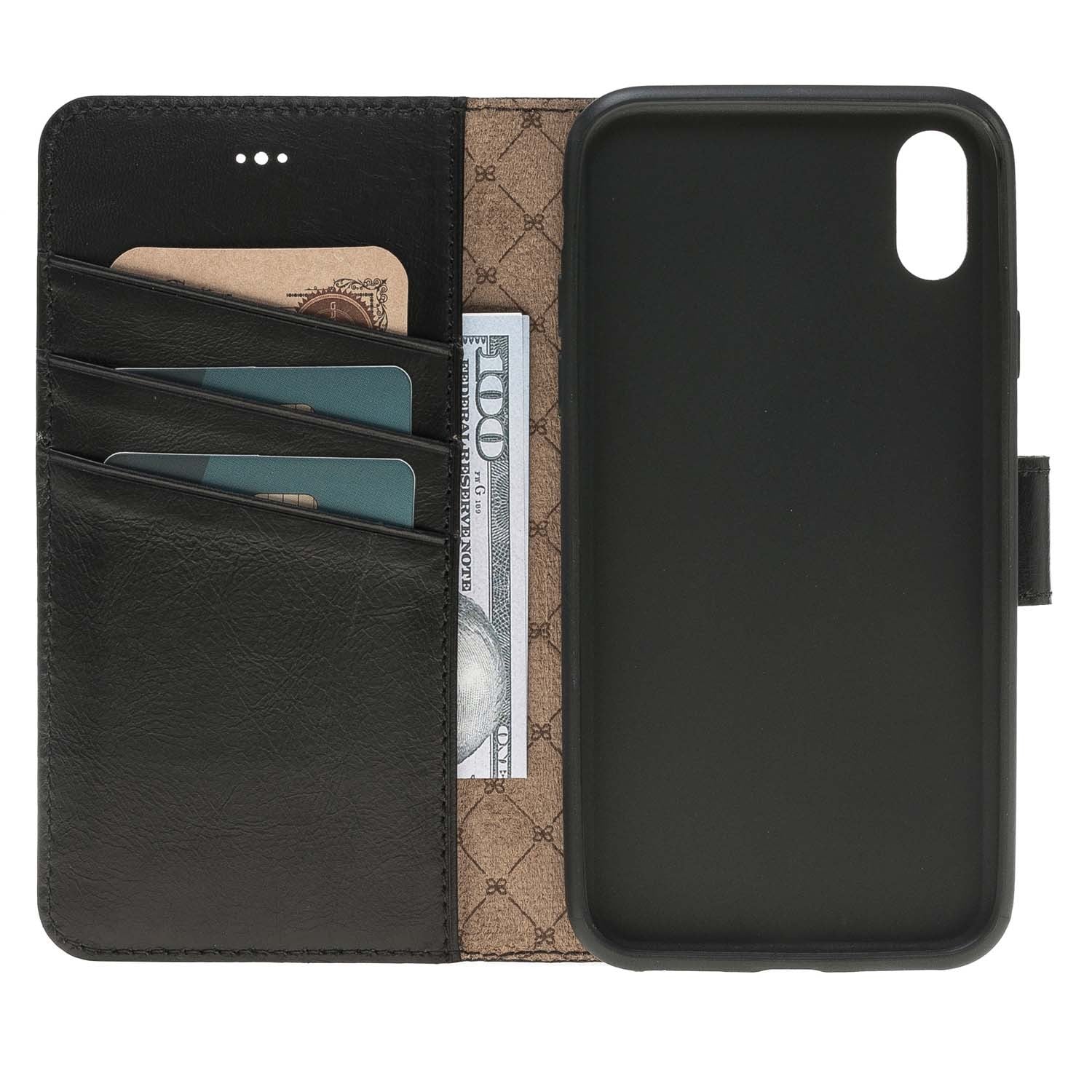 Bouletta Echt Leder iPhone X Book Wallet Schwarz