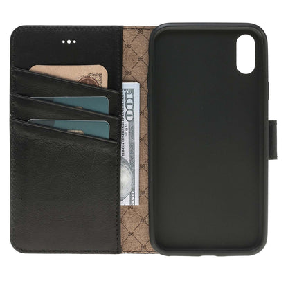 Bouletta Echt Leder iPhone X Book Wallet Schwarz