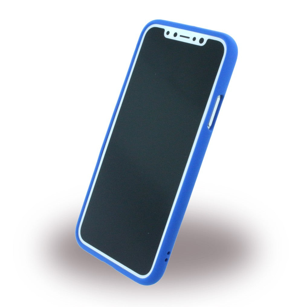 Adidas - Moulded - Kunstleder Hardcover - Apple iPhone X Blau