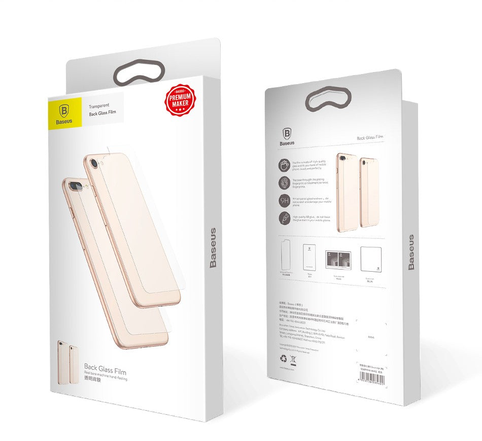 Baseus Panzerglas Rückseite Phone 8 Plus